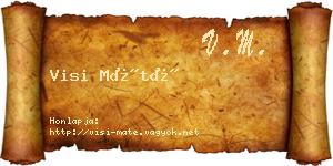 Visi Máté névjegykártya